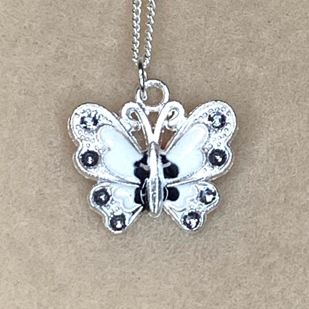 Cute White Butterfly Necklace